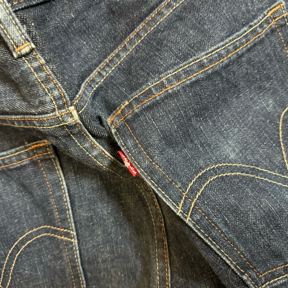 Levis 513 Slim Straight Dark Wash American Stretch Denim Jeans Size 31x32 - Picture 7 of 11